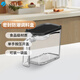 阿司倍鷺（ASVEL）日式調(diào)料盒家用塑料調(diào)料罐調(diào)味品儲(chǔ)物盒置物盒帶勺 黑色480ml 