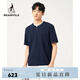 beanpole【新品】濱波 2025春夏男士休閑設(shè)計(jì)感雙層領(lǐng)短袖T恤 藏青色 S 170/88A