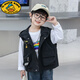 G.duck小黃鴨男童工裝馬甲寶寶連帽外套2025春秋新款3兒童4坎肩馬夾外穿 黑色馬甲 春秋款 140 cm
