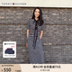 TOMMY HILFIGER【顯瘦百搭】夏季女休閑條紋收腰開叉POLO長裙連衣裙02497 黑白條紋0AY M