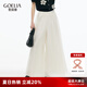 歌莉婭白色裙褲女夏季2025新款松弛感度假穿搭天絲褲裙1E5R1D11A 07W米色 XS