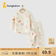 童泰寶寶套裝秋冬季純棉嬰兒衣服家居內(nèi)衣兒童保暖上衣高腰褲子 黃色 100 cm