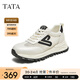 他她（TATA）網(wǎng)面透氣阿甘鞋女輕便休閑厚底運(yùn)動(dòng)鞋2025夏新款WPC09BM5 白/黑 38