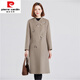 皮爾卡丹（pierre cardin）雙面羊絨大衣女2025冬秋新中長(cháng)款韓版氣質(zhì)淑女呢子超細羊毛呢外套 灰色 3XL 150-165斤