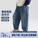 左西男童牛仔褲兒童褲子秋裝2025新款男孩春秋款中大童長(zhǎng)褲 牛仔色130