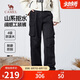 駱駝（CAMEL）男裝直筒工裝褲城市輕戶外秋冬加絨保暖闊腿休閑長褲M14CAWI644H