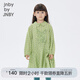 jnby by JNBY江南布衣童裝連衣裙長袖格紋娃娃領(lǐng)荷葉邊可愛女童兒童1N2G11550 489藍(lán)綠系組合 130cm