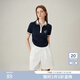 范思藍(lán)恩范思藍(lán)恩學(xué)院風(fēng)polo針織T恤衫女2024夏新款復(fù)古經(jīng)典上衣24FS12370 藏青色 L