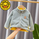G.DUCKKIDS新品寶寶搖粒絨外套小孩冬天校服內(nèi)膽小男童秋冬季加絨加厚上衣 灰色 光版搖粒絨外套 90 cm適合身高80-90cm年齡2-3歲