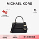 MICHAEL KORS邁克高仕 MK【七夕禮物】Ava 超小號(hào)皮質(zhì)翻蓋迷你手提包斜挎包 黑色 001 迷你 順豐空運(yùn) 極速發(fā)貨