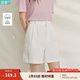 茵曼（INMAN）章若楠同款|茵曼通勤純棉短褲女2025年夏季新款五分直筒白色褲子 云朵白 27