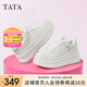 他她（TATA）小白鞋小白鯨2025夏季新款增高鞋休閑厚底板鞋女鞋松糕 白色 37