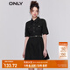 ONLY法式收腰顯瘦翻領(lǐng)短款牛仔連衣裙女|123142050 J19 黑牛仔BLACK DENIM S 160/80A