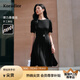 珂萊蒂爾【桑蠶絲】2025年夏季新款優(yōu)雅浪漫氣質(zhì)時(shí)尚釘鉆連衣裙女 黑色 L