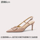 Lily Wei【郁金香】氣質(zhì)名媛高跟鞋包頭裸色溫柔風(fēng)涼鞋小碼情人節(jié)禮物 裸色【跟高6cm】 35