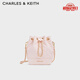 CHARLES&KEITH絎縫菱格鏈條水桶包雙肩包包女包女友生日禮物CK2-10701506 Light Pink淺粉色 M