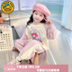 G.DUCKKIDS小黃鴨女童冬裝套裝2024新款加絨加厚女孩衣服庫(kù)洛米兒童裝秋冬季 淡粉色 110 建議100-110cm4-5歲