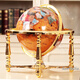高檔地球儀擺件銅珍珠寶石萬(wàn)向地球儀辦公家居書(shū)房開(kāi)業(yè)擺件工藝品 銅珍珠寶石地球儀 金黃色 直徑33CM 高45CM