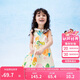 巴拉巴拉女童連衣裙寶寶童裝2024夏季兒童無(wú)袖裙子小清新印花208224111012