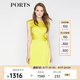 PORTS寶姿春夏女裝不對稱綁帶裝飾連衣裙ALL8D022KWB008 橄欖黃 XS (2)