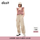 DZZIT【爆款補單】明星同款地素休閑褲春夏復古運動女3H2Q4071A 深卡其色 XS