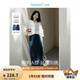 茵曼（INMAN）復(fù)古分割設(shè)計(jì)牛仔裙2025春季女裝新款洗水A字寬松顯瘦半身裙子 深牛仔藍(lán) S