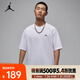 耐克（NIKE）Jordan春夏男子AJ1刺繡鞋標(biāo)貼片棉質(zhì)休閑運(yùn)動(dòng)T恤短袖針織衫 HJ2327-100 XL
