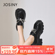 卓詩(shī)尼樂(lè )福鞋女款2025新款秋季厚底松糕蝴蝶結英倫風(fēng)小皮鞋 黑色 37