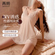 再朔性感睡衣女蕾絲高級感冰絲家居服夏季吊帶裙大碼純欲無(wú)痕露背睡裙