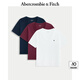 ABERCROMBIE & FITCH女裝25夏季新款美式復(fù)古經(jīng)典小麋鹿V領(lǐng)短袖3件裝T恤KI139-5706 白色(套裝多色) XXS (160/80A)