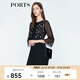 PORTS寶姿 新品 女裝優(yōu)雅喇叭袖收腰連衣裙LN8D187KWB008 黑色 M (6)