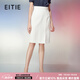 愛特愛（EITIE）干練OL氣質(zhì)高腰顯瘦包臀裙女開叉純色半身裙2025春季新款7706407 珍珠白11 M 160