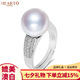 海瞳 淡水珍珠戒指女正圓強光【凡雪】豪華加厚s925銀托大顆珠寶指環(huán) 默認銀色托【需金色托下單備注】 11-12mm 細微瑕