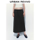 UR2025冬季新款女裝簡(jiǎn)約日常通勤松緊腰后開(kāi)衩半裙UYB550001