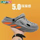 卡帝樂鱷魚（CARTELO）洞洞鞋男夏季外穿兩用涼拖鞋男包頭拖鞋軟底沙灘涼鞋 灰色 42-43