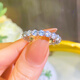 ICESTRELLA滿(mǎn)鉆戒指女18鉑金簡(jiǎn)約百搭純銀莫桑鉆石排鉆戒女食指疊帶時(shí)尚潮 純銀4mm/10分戒指 5美碼