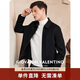 卓凡尼·華倫天奴（GIOVANNI VALENTINO）商務休閑純綿羊毛翻領羽絨呢夾克外套保暖加厚男裝 黑色 L 