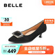 百麗時(shí)尚優(yōu)雅單鞋女25春新商場(chǎng)真皮氣質(zhì)高跟鞋D3N1DAQ5 黑色 37