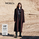 MO&Co.雙面呢大衣美麗諾秋長款戧駁領外套MBD3OVCT04 松露紅色 S