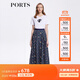 PORTS寶姿女裝春夏復古“鏡夢(mèng)薔薇”印花半身裙LM8S043MPP049 丈青印花 M (6)