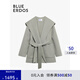 BLUE ERDOS100%羊毛毛呢大衣女秋冬東方簡奢風通勤優(yōu)雅保暖系帶厚外套 灰綠 XS (155)