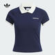 阿迪達(dá)斯 （adidas）【滔搏運(yùn)動】Originals三葉草女子SHORT 運(yùn)動修身短袖POLO衫 KF9610 L