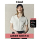 ELAND【經(jīng)典公式】衣戀T恤女polo領深門襟修身顯瘦短袖2025夏新款 象牙白/白色(39)Ivory M /165
