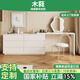 木蕤 奶油風(fēng)梳妝臺(tái)臥室現(xiàn)代新款法式梳妝臺(tái)帶妝鏡子桌柜一體侘寂風(fēng) 暖白色桌+暖白色斗柜 1米桌+1米柜-6斗