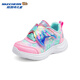 Skechers斯凱奇兒童寶寶鞋軟底舒適女童跑步鞋小童魔術(shù)貼閃燈鞋303260N
