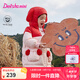 笛莎（DEESHA）童裝女童萌趣造型三防暖羽絨2024冬季新款女寶寶甜美可愛中長(zhǎng)外套 紅色 100