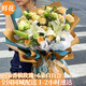 領(lǐng)香鮮花速遞香檳玫瑰百合花束送女友老婆生日禮物全國同城配送 19朵香檳玫瑰百合混搭花束