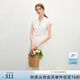 范思藍恩法式復(fù)古翻領(lǐng)短袖襯衫連衣裙女2025夏裝新款高腰A字裙子 白色 S