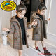 G.DUCKKIDS女童秋冬外套2025新款網(wǎng)紅洋氣中大童加絨保暖冬裝中長(cháng)款毛呢大衣 咖啡色 160 cm