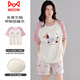 貓人睡衣女【純棉帶胸墊】可愛(ài)臘腸狗外穿全棉家居服套裝短袖150G學(xué)生